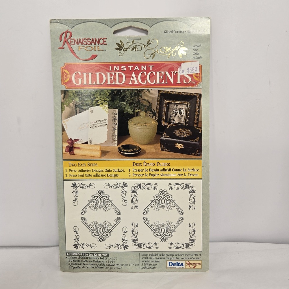 Renaissance Foil Gilded Corners Floral Stencil Kit Instant Gilded Accents 0056